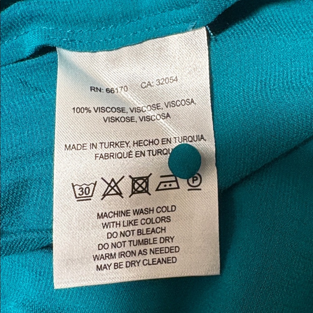 Maeve Teal Buttoned Ruffle Blouse - Picture 5 of 6